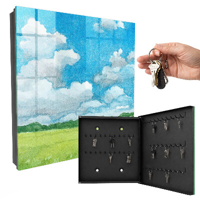 Schlüsselkasten mit Sommerlandschaft-Motiv