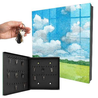 Schlüsselkasten mit Sommerlandschaft-Motiv