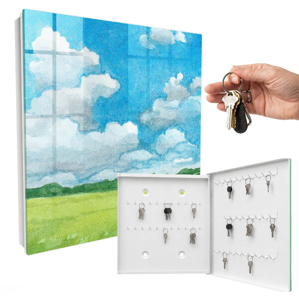 Schlüsselkasten mit Sommerlandschaft-Motiv