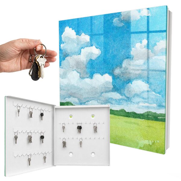 Schlüsselkasten mit Sommerlandschaft-Motiv