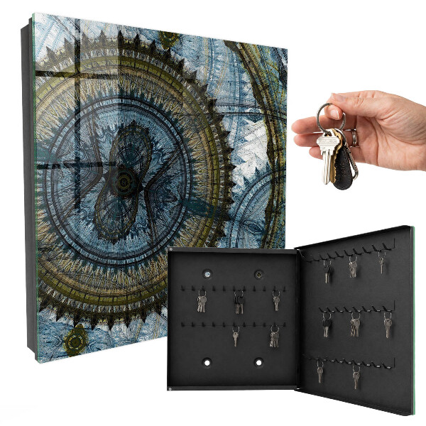 Schlüsselbox mit geometrischem Mandala-Motiv