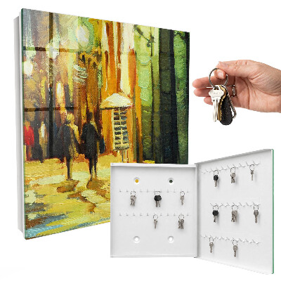 Schlüsselkasten mit Motiv Stadt bei Nacht