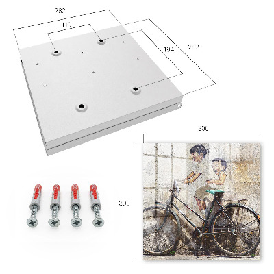 Schlüsselbox zur Wandmontage mit Motiv Kinder und Fahrrad