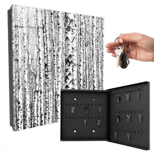 Schlüsselbox für die Wand Motiv Birkenwald