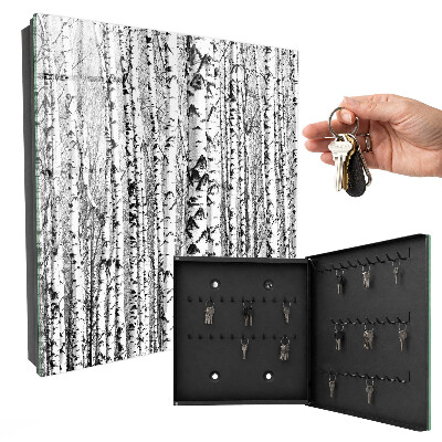 Schlüsselbox für die Wand Motiv Birkenwald