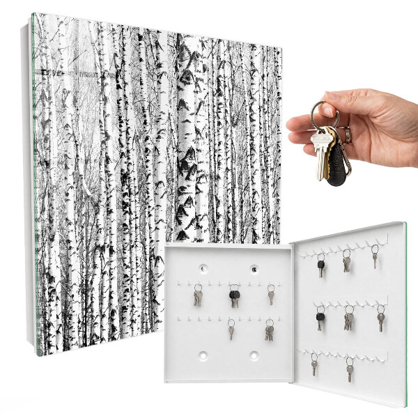 Schlüsselbox für die Wand Motiv Birkenwald