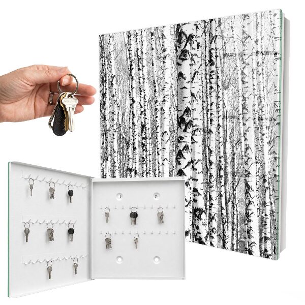 Schlüsselbox für die Wand Motiv Birkenwald