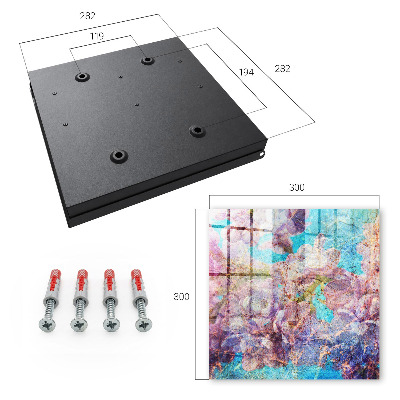 Schlüsselbox für die Wand mit buntem Blumenmotiv