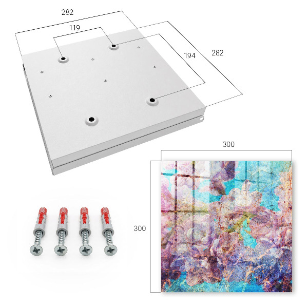 Schlüsselbox für die Wand mit buntem Blumenmotiv