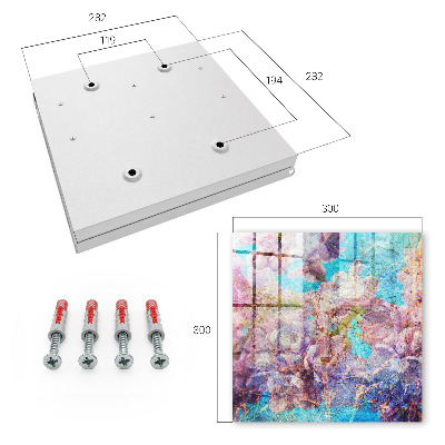 Schlüsselbox für die Wand mit buntem Blumenmotiv