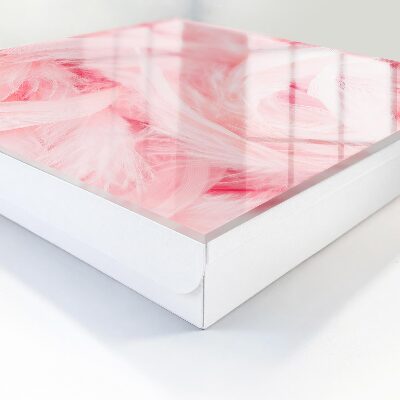 Schlüsselbox für die Wand mit Motiv rosa Federn