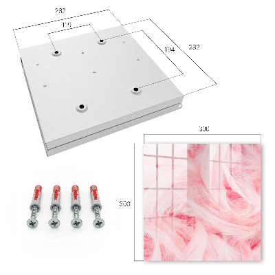 Schlüsselbox für die Wand mit Motiv rosa Federn