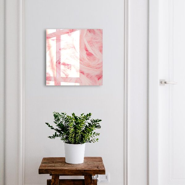 Schlüsselbox für die Wand mit Motiv rosa Federn