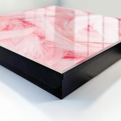 Schlüsselbox für die Wand mit Motiv rosa Federn