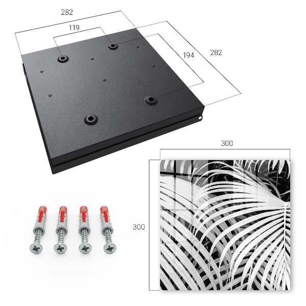 Schlüsselbox mit Palmenblätter-Motiv