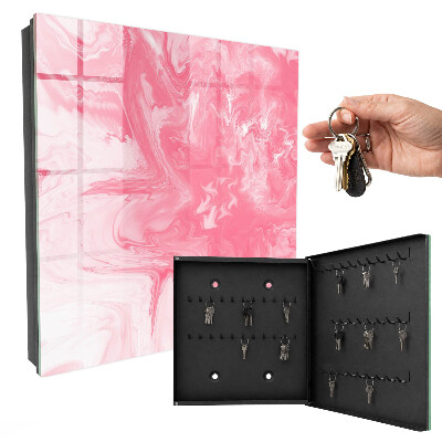 Wand-Schlüsselbox in Rosa Schaum