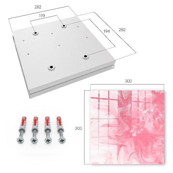 Wand-Schlüsselbox in Rosa Schaum