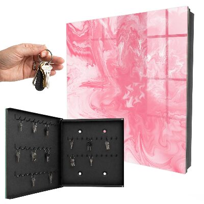 Wand-Schlüsselbox in Rosa Schaum