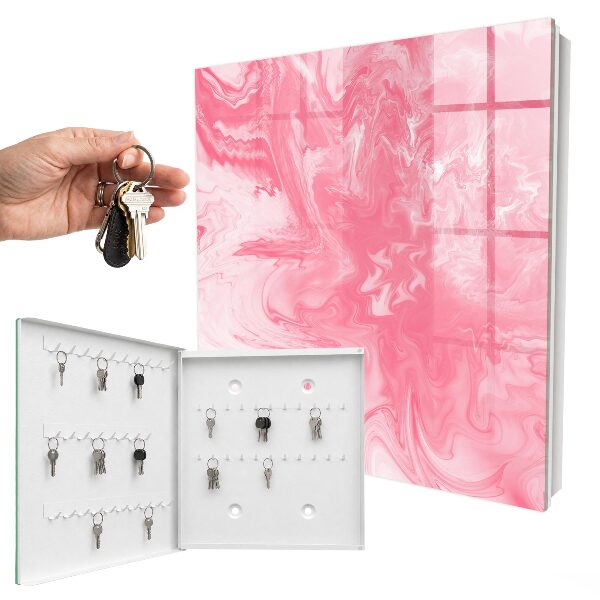 Wand-Schlüsselbox in Rosa Schaum