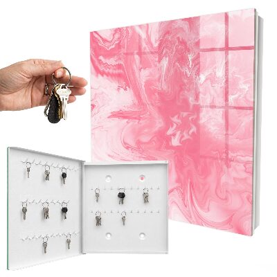 Wand-Schlüsselbox in Rosa Schaum