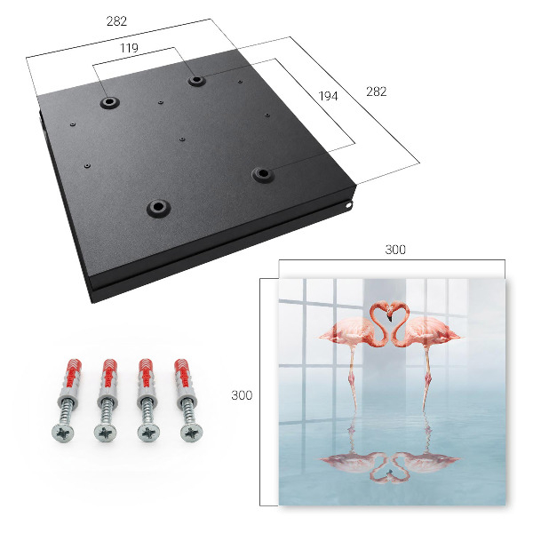 Schlüsselbox für die Wand mit Flamingomotiv