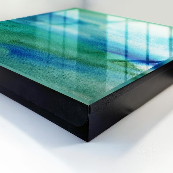 Schlüsselkasten mit blauem Aquarellfarben-Motiv