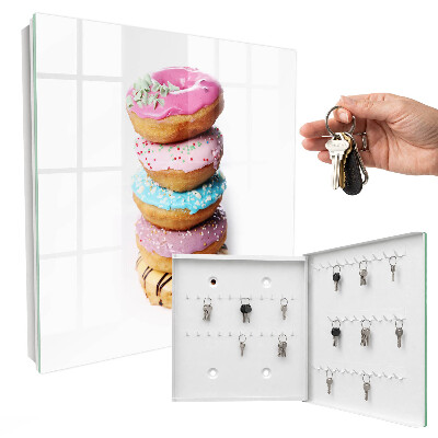 Schlüsselbox zur Wandmontage Design Bunte Donuts