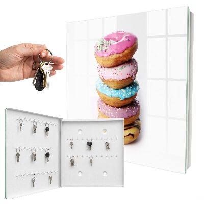 Schlüsselbox zur Wandmontage Design Bunte Donuts