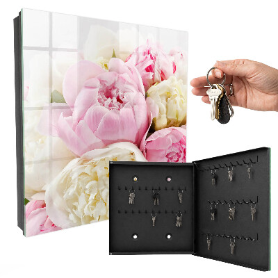 Schlüsselbox zur Wandmontage mit Pastellblumen-Motiv