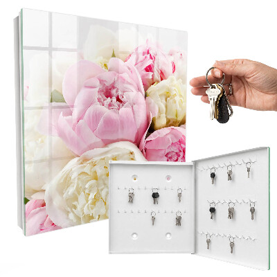 Schlüsselbox zur Wandmontage mit Pastellblumen-Motiv