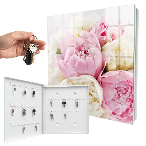 Schlüsselbox zur Wandmontage mit Pastellblumen-Motiv