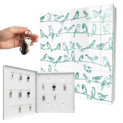 Schlüsselkasten mit Motiv Vögel auf den Zweigen