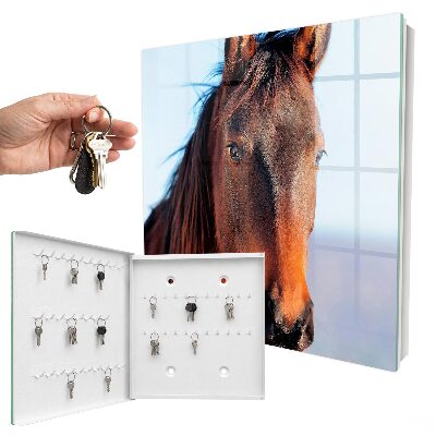 Schlüsselkasten mit Motiv Porträt eines Pferdes