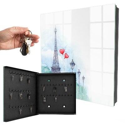 Schlüsselbox zur Wandmontage Motiv Pariser Landschaft