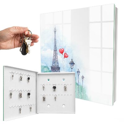Schlüsselbox zur Wandmontage Motiv Pariser Landschaft