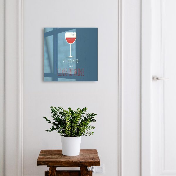 Schlüsselbox für die Wand mit Glas Wein Motiv