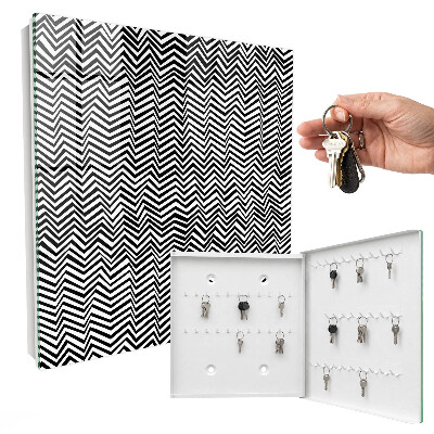 Schlüsselbox für die Wand mit dynamischem Zickzacklinien-Design
