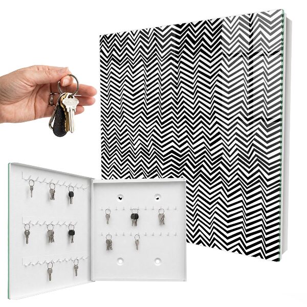 Schlüsselbox für die Wand mit dynamischem Zickzacklinien-Design