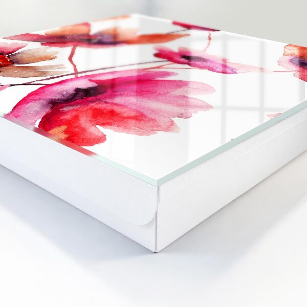 Schlüsselbox mit Aquarellblumen-Motiv