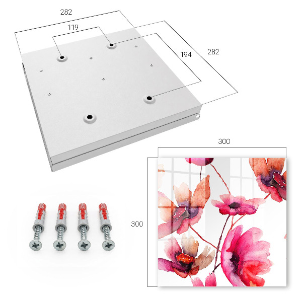 Schlüsselbox mit Aquarellblumen-Motiv