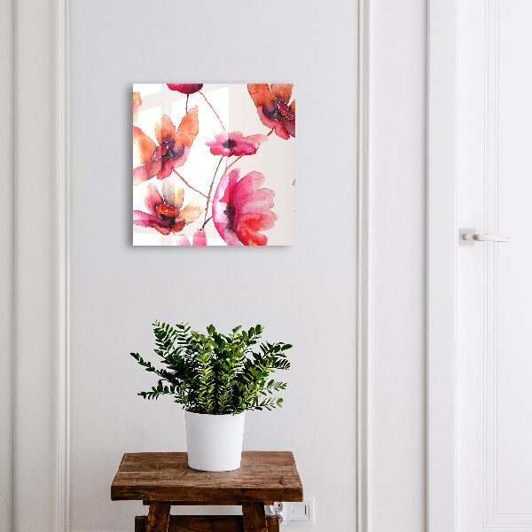 Schlüsselbox mit Aquarellblumen-Motiv