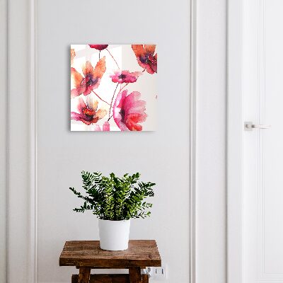 Schlüsselbox mit Aquarellblumen-Motiv
