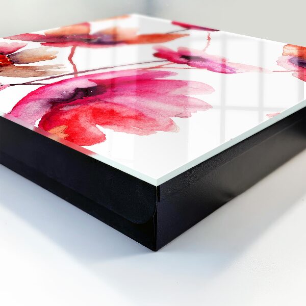 Schlüsselbox mit Aquarellblumen-Motiv