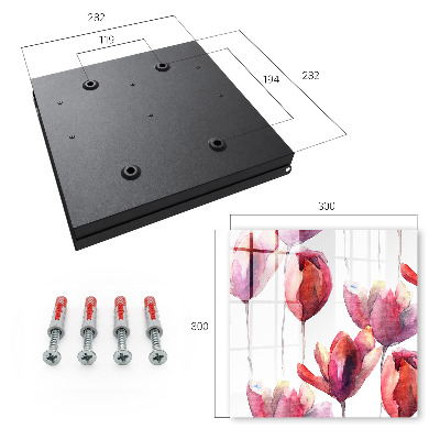 Schlüsselbox mit Aquarell-Tulpen Motiv