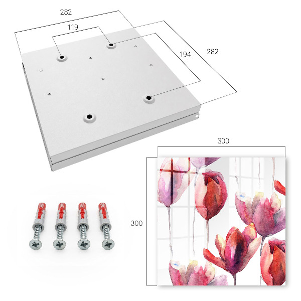 Schlüsselbox mit Aquarell-Tulpen Motiv