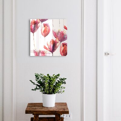 Schlüsselbox mit Aquarell-Tulpen Motiv