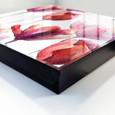 Schlüsselbox mit Aquarell-Tulpen Motiv