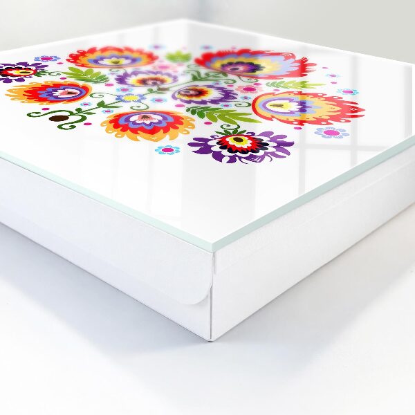 Schlüsselbox für die Wand mit Volksblumen Motiv