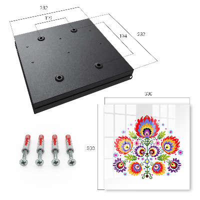 Schlüsselbox für die Wand mit Volksblumen Motiv