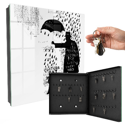 Schlüsselkasten mit schwarzer Silhouette
